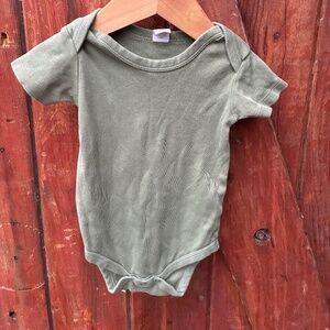Green colored organics onesie size 12-18 months